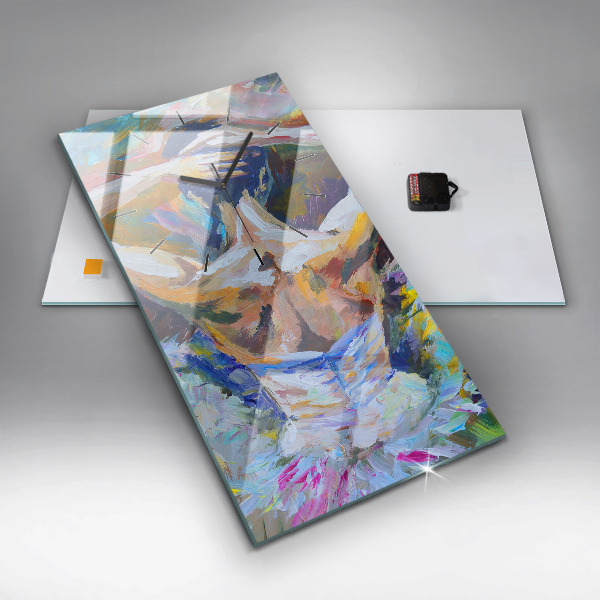 Vertikální nástěnné hodiny Malovaná baletka