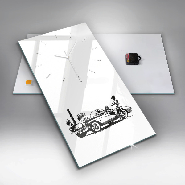 Vertikální skleněné hodiny Retro ilustrace