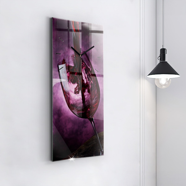 Vertikální skleněné hodiny Sklenice na víno