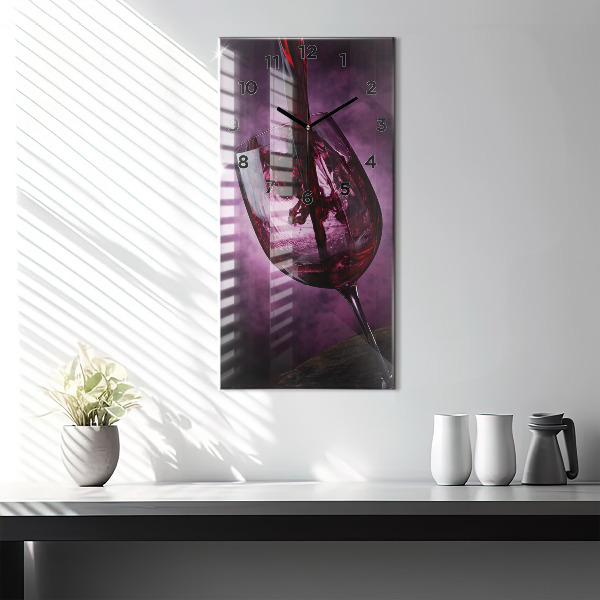 Vertikální skleněné hodiny Sklenice na víno