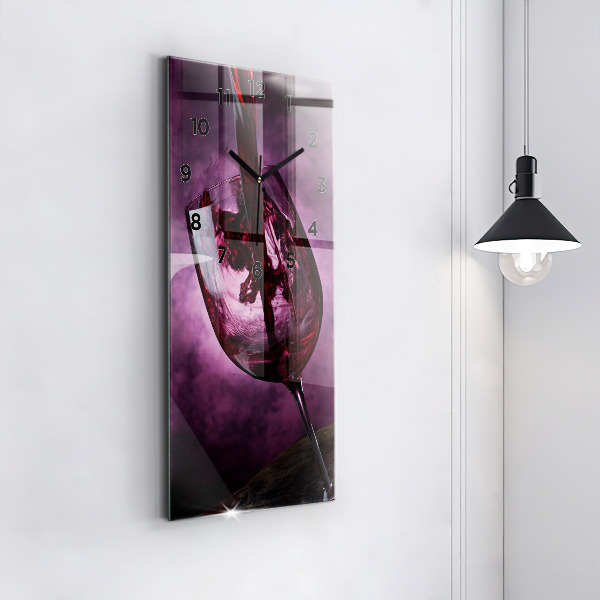 Vertikální skleněné hodiny Sklenice na víno