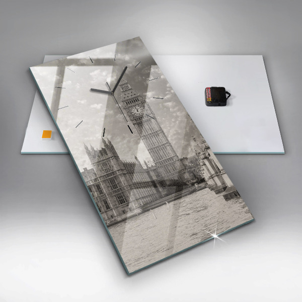 Vertikální skleněné hodiny Londýn Anglie Big Ben