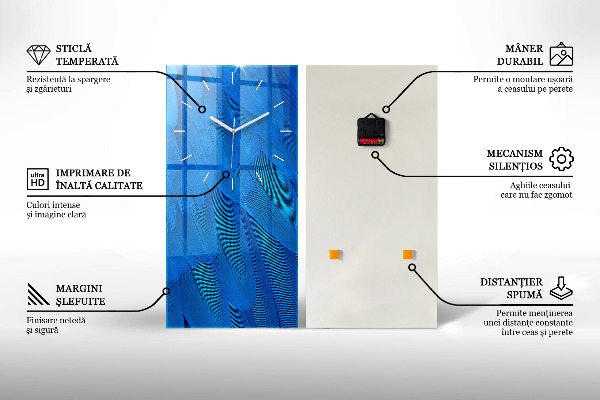 Vertikální skleněné hodiny Černá motorka