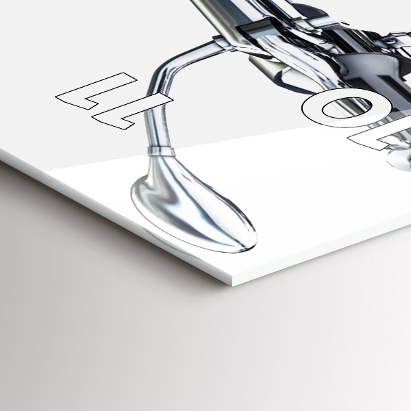 Vertikální skleněné hodiny Černá motorka