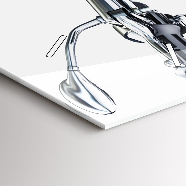 Vertikální skleněné hodiny Černá motorka