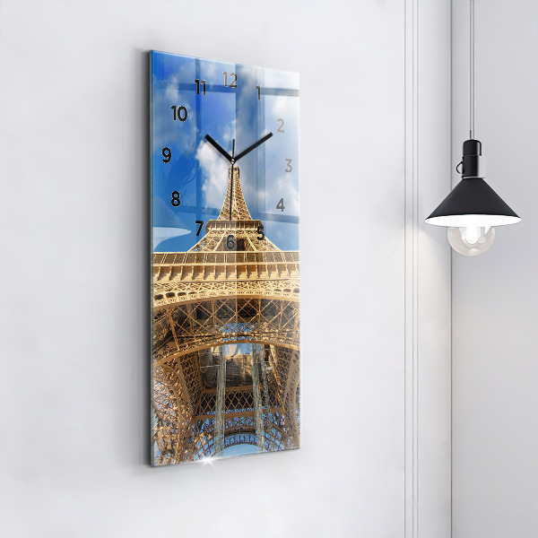 Vertikální skleněné hodiny Francie Eiffelova věž
