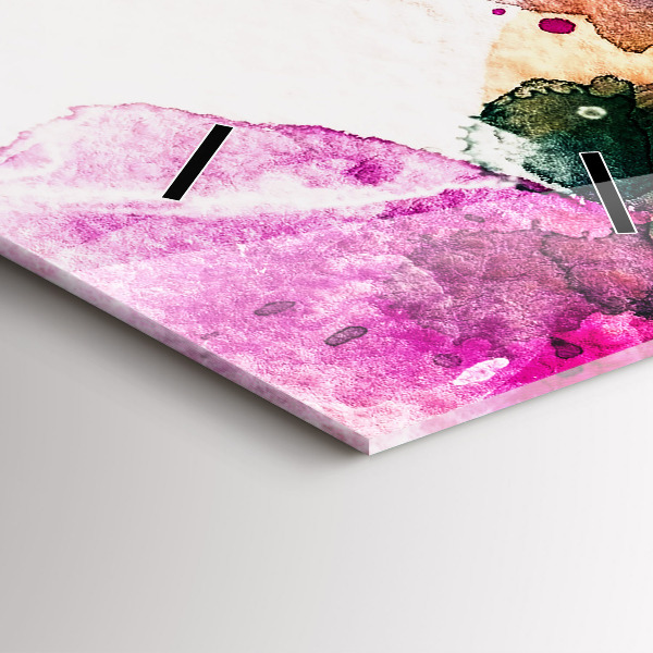 Vertikální skleněné hodiny Abstraktní tvář ženy