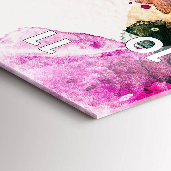 Vertikální skleněné hodiny Abstraktní tvář ženy