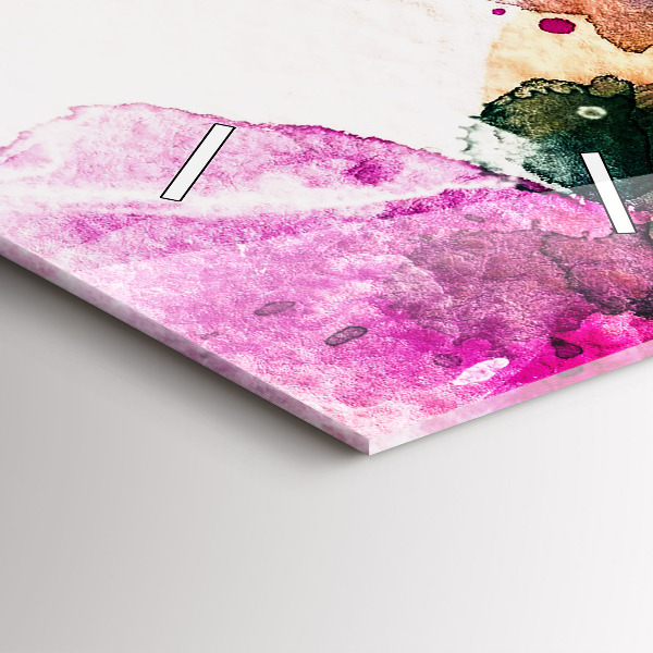 Vertikální skleněné hodiny Abstraktní tvář ženy