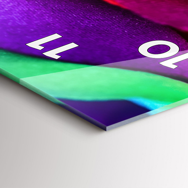 Vertikální skleněné hodiny Duhová růže