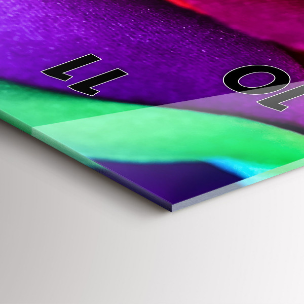 Vertikální skleněné hodiny Duhová růže