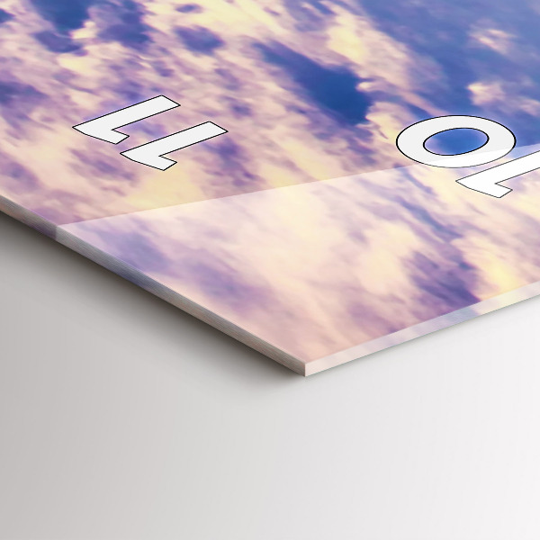 Vertikální skleněné hodiny Západ slunce New York