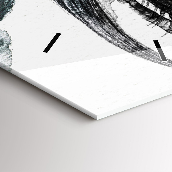 Vertikální skleněné hodiny Portrét ženy s červenými rty