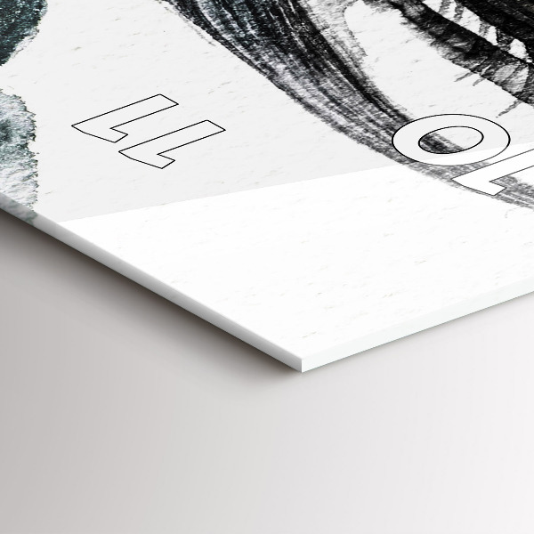 Vertikální skleněné hodiny Portrét ženy s červenými rty