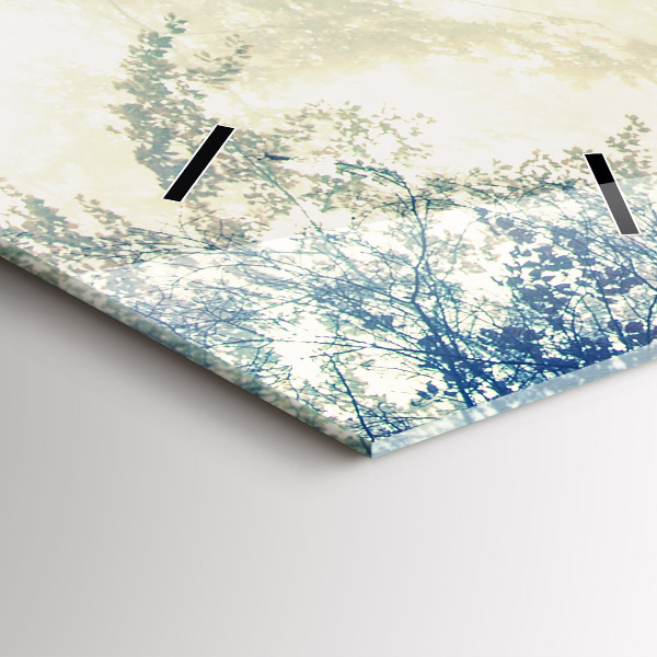 Vertikální skleněné hodiny Podzimní cesta Mlžný les