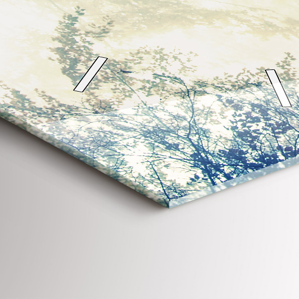 Vertikální skleněné hodiny Podzimní cesta Mlžný les