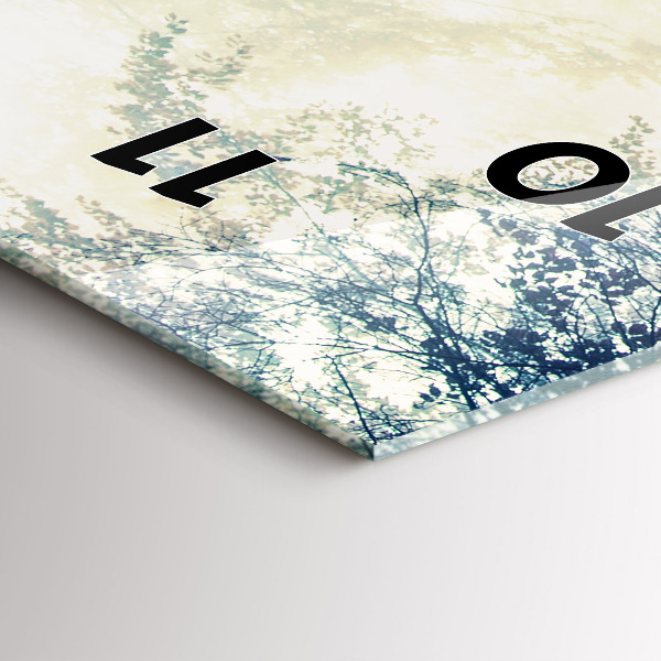 Vertikální skleněné hodiny Podzimní cesta Mlžný les