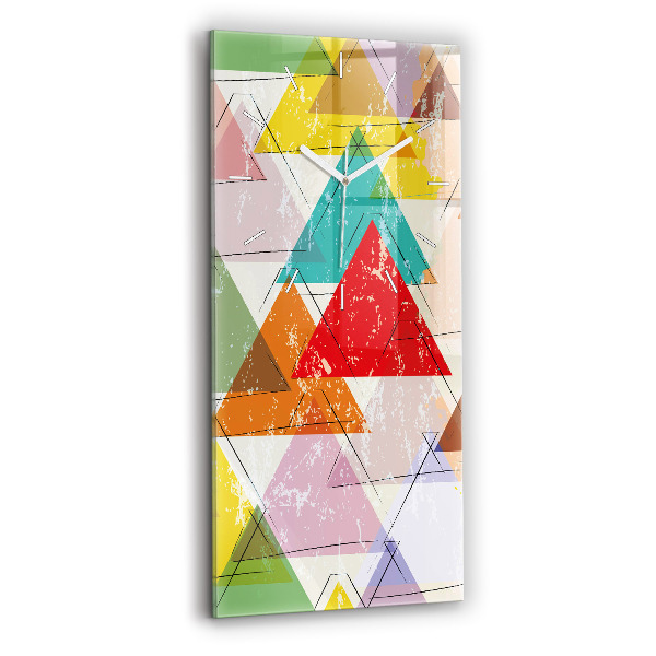 Vertikální skleněné hodiny Geometrické trojúhelníky