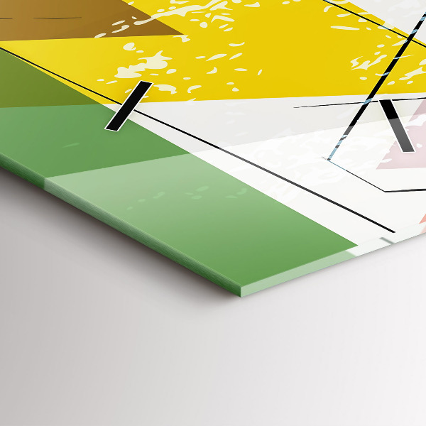 Vertikální skleněné hodiny Geometrické trojúhelníky