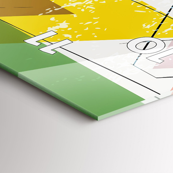 Vertikální skleněné hodiny Geometrické trojúhelníky