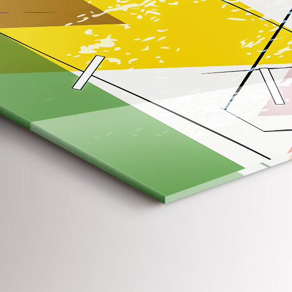 Vertikální skleněné hodiny Geometrické trojúhelníky