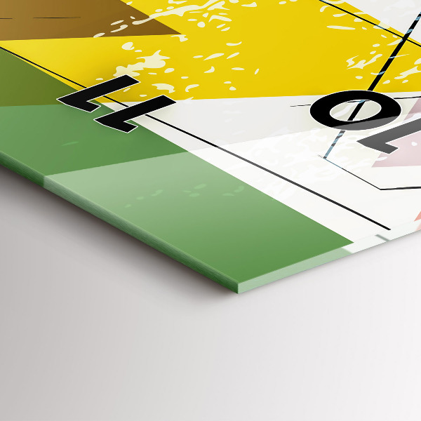 Vertikální skleněné hodiny Geometrické trojúhelníky