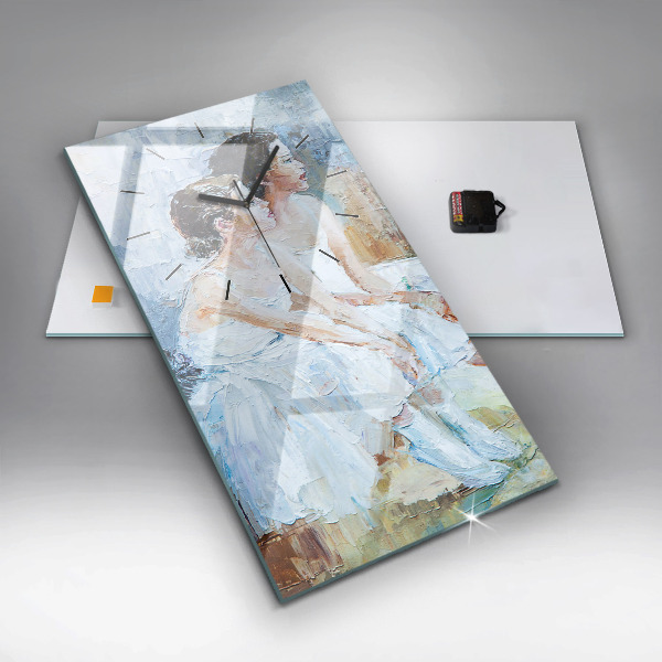 Vertikální skleněné hodiny Mladé baletky