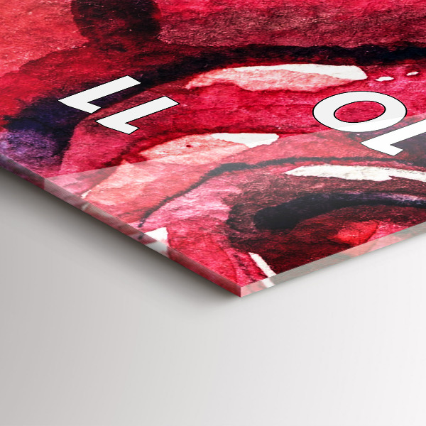 Vertikální skleněné hodiny Barevný portrét ženy