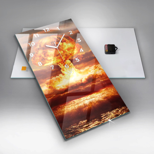 Vertikální skleněné hodiny Výbuch atomové bomby