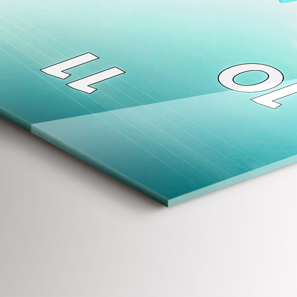 Vertikální skleněné hodiny Auto se surfovacím prknem