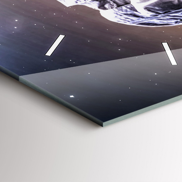 Vertikální skleněné hodiny Astronaut ve vesmíru