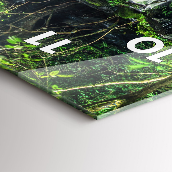 Vertikální skleněné hodiny Thajský vodopád