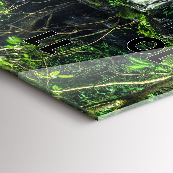 Vertikální skleněné hodiny Thajský vodopád