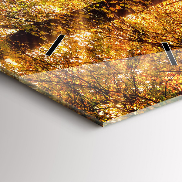 Vertikální skleněné hodiny Podzimní lesní scenérie