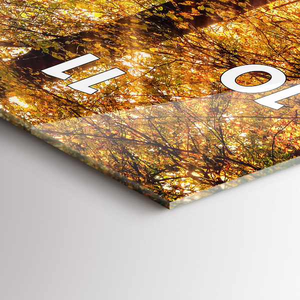 Vertikální skleněné hodiny Podzimní lesní scenérie