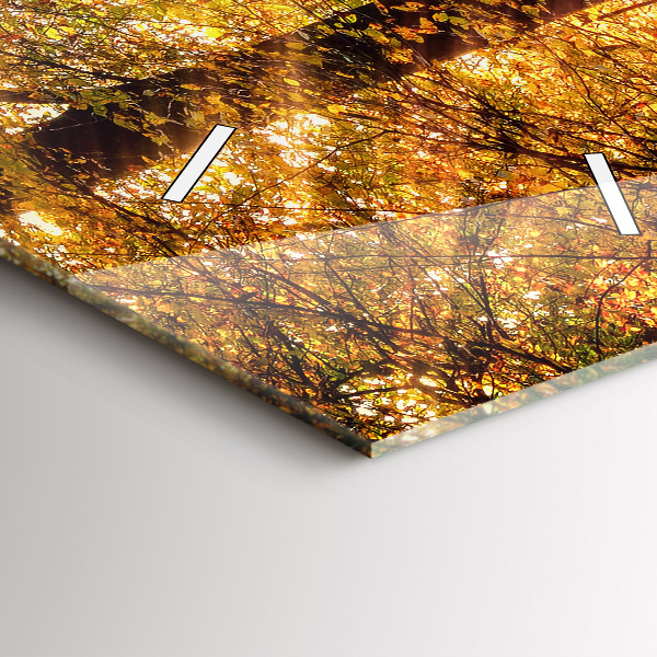 Vertikální skleněné hodiny Podzimní lesní scenérie