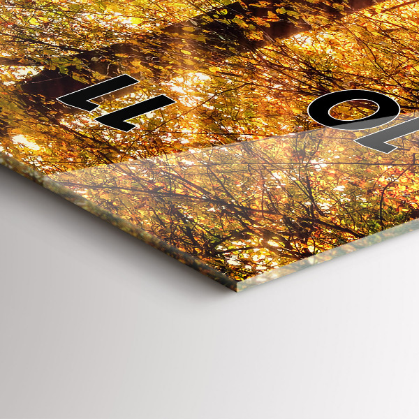 Vertikální skleněné hodiny Podzimní lesní scenérie