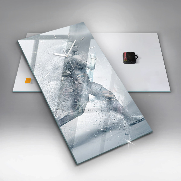 Vertikální skleněné hodiny Běžící muž