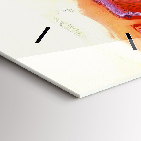 Vertikální skleněné hodiny Barevné máky