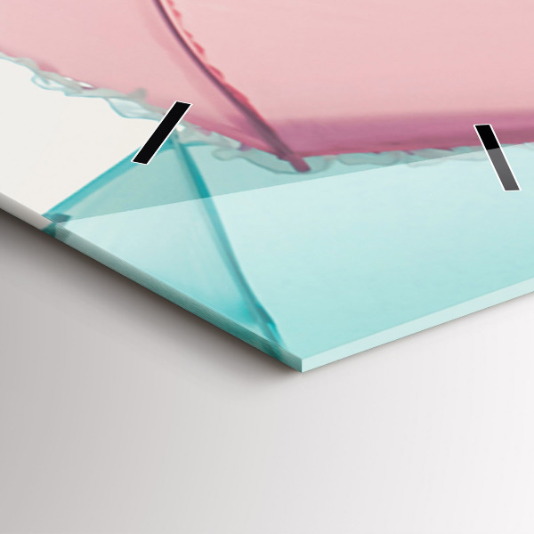 Vertikální skleněné hodiny Pastelové deštníky