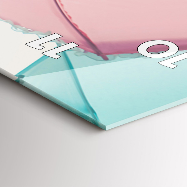 Vertikální skleněné hodiny Pastelové deštníky