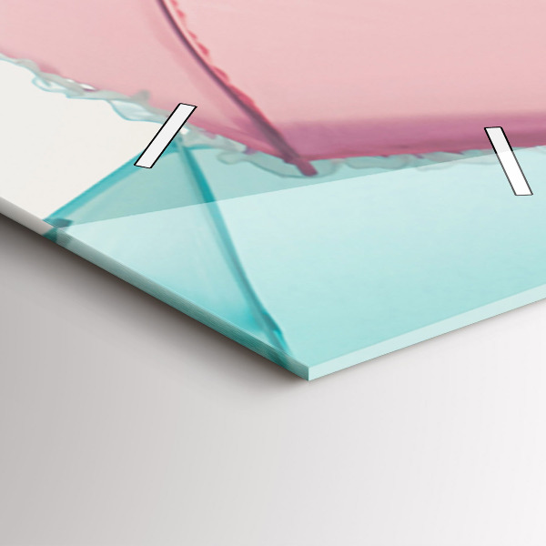 Vertikální skleněné hodiny Pastelové deštníky