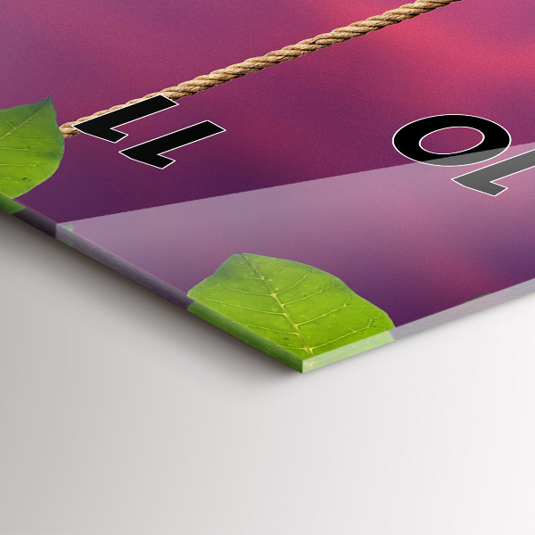 Vertikální skleněné hodiny Ptačí domek