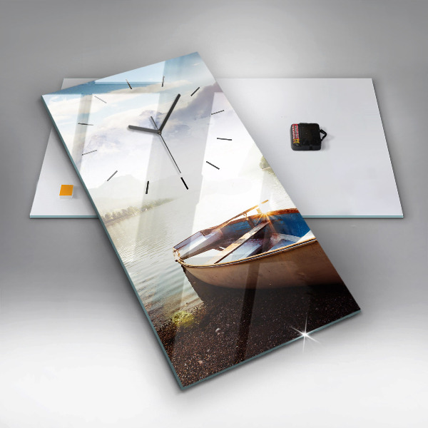 Vertikální skleněné hodiny Výhled na jezero