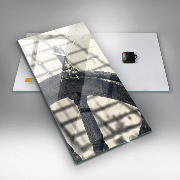 Vertikální skleněné hodiny Starobylá loď