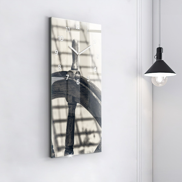 Vertikální skleněné hodiny Starobylá loď