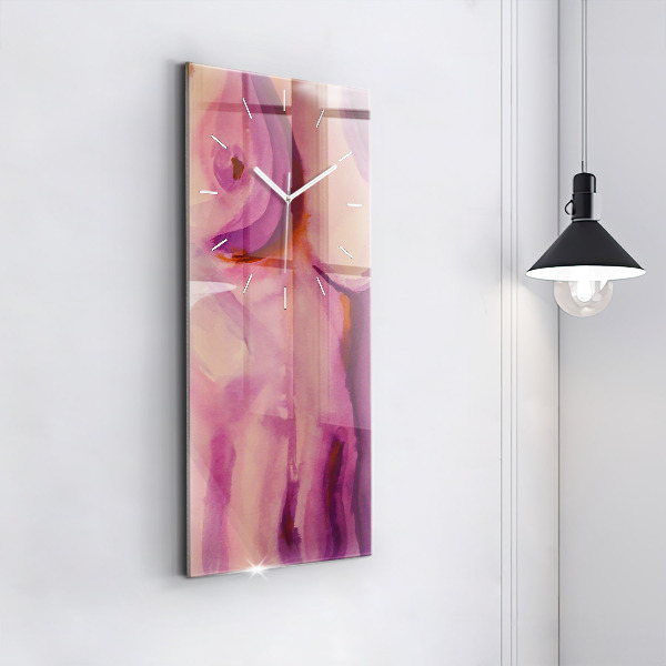 Vertikální skleněné hodiny Malba žen