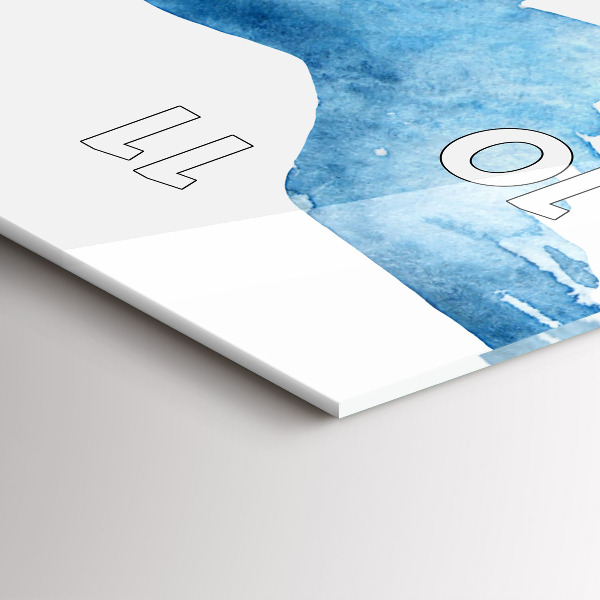 Vertikální skleněné hodiny Létající modří ptáci