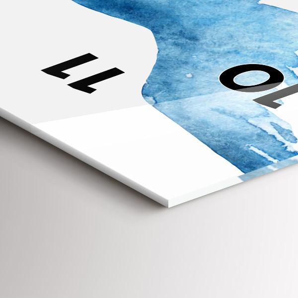 Vertikální skleněné hodiny Létající modří ptáci