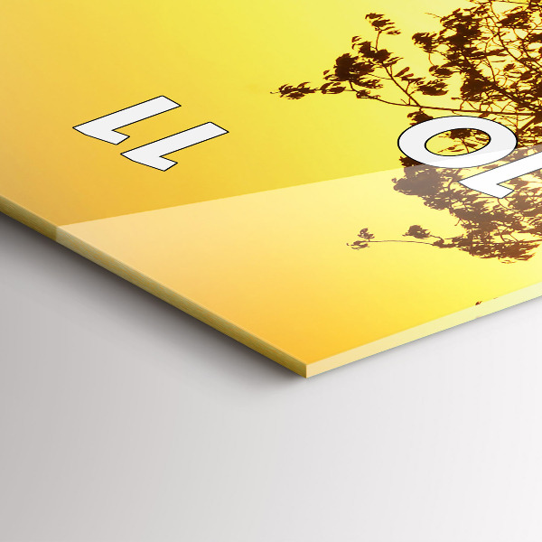 Vertikální skleněné hodiny Mlha při východu slunce